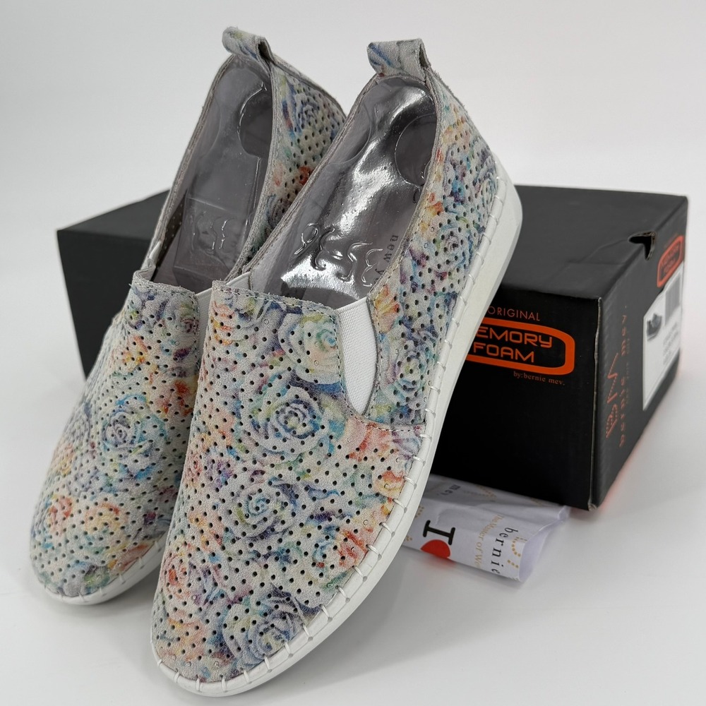 Bernie Mev TW98 Slip On Sneaker Womens 36 Floral Multi NEW Memory Foam